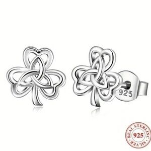 Women’s 925 Sterling Silver Lucky Clover Leaf Stud Earrings - NWT